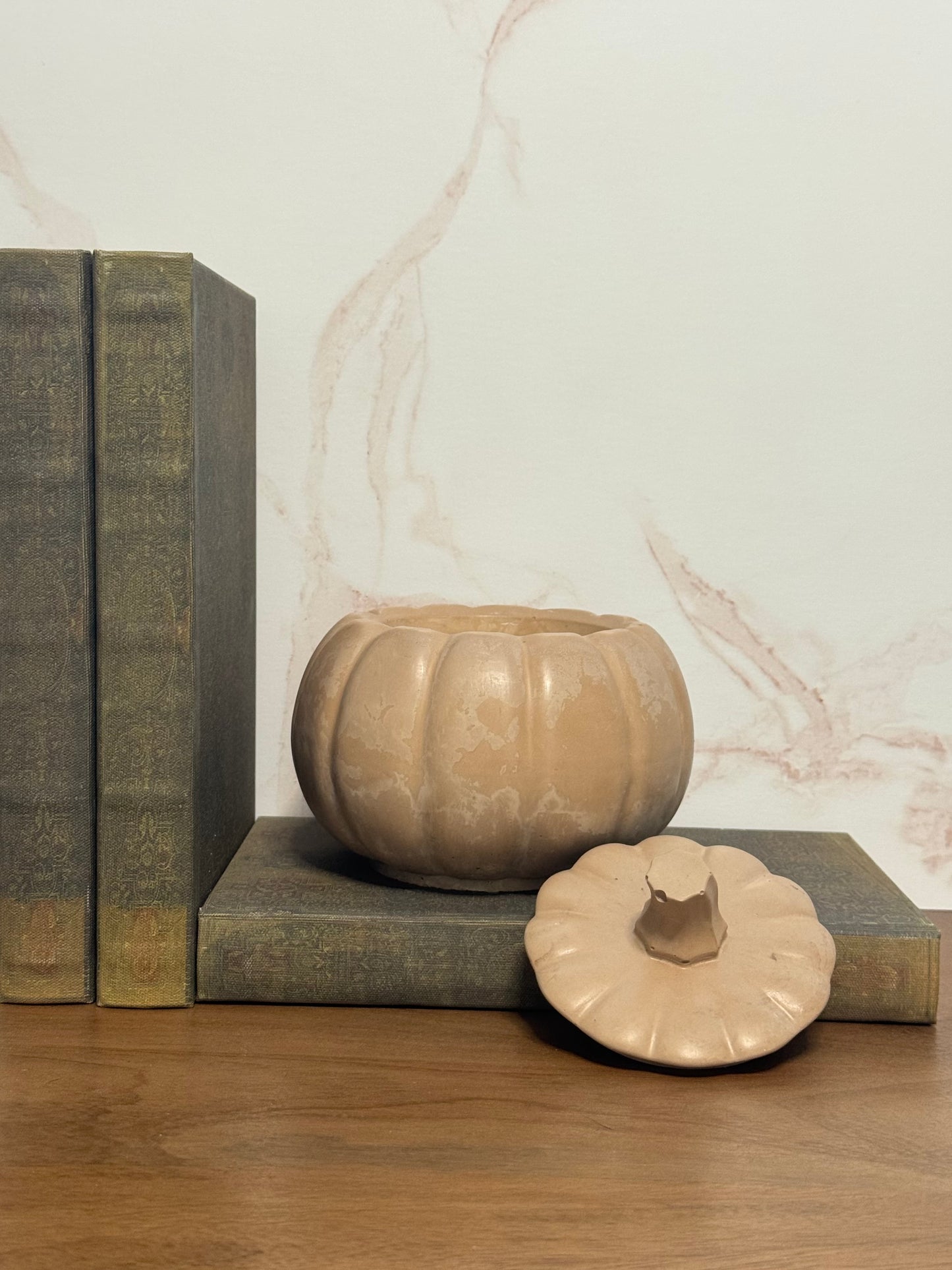 Concrete Pumpkin Candle