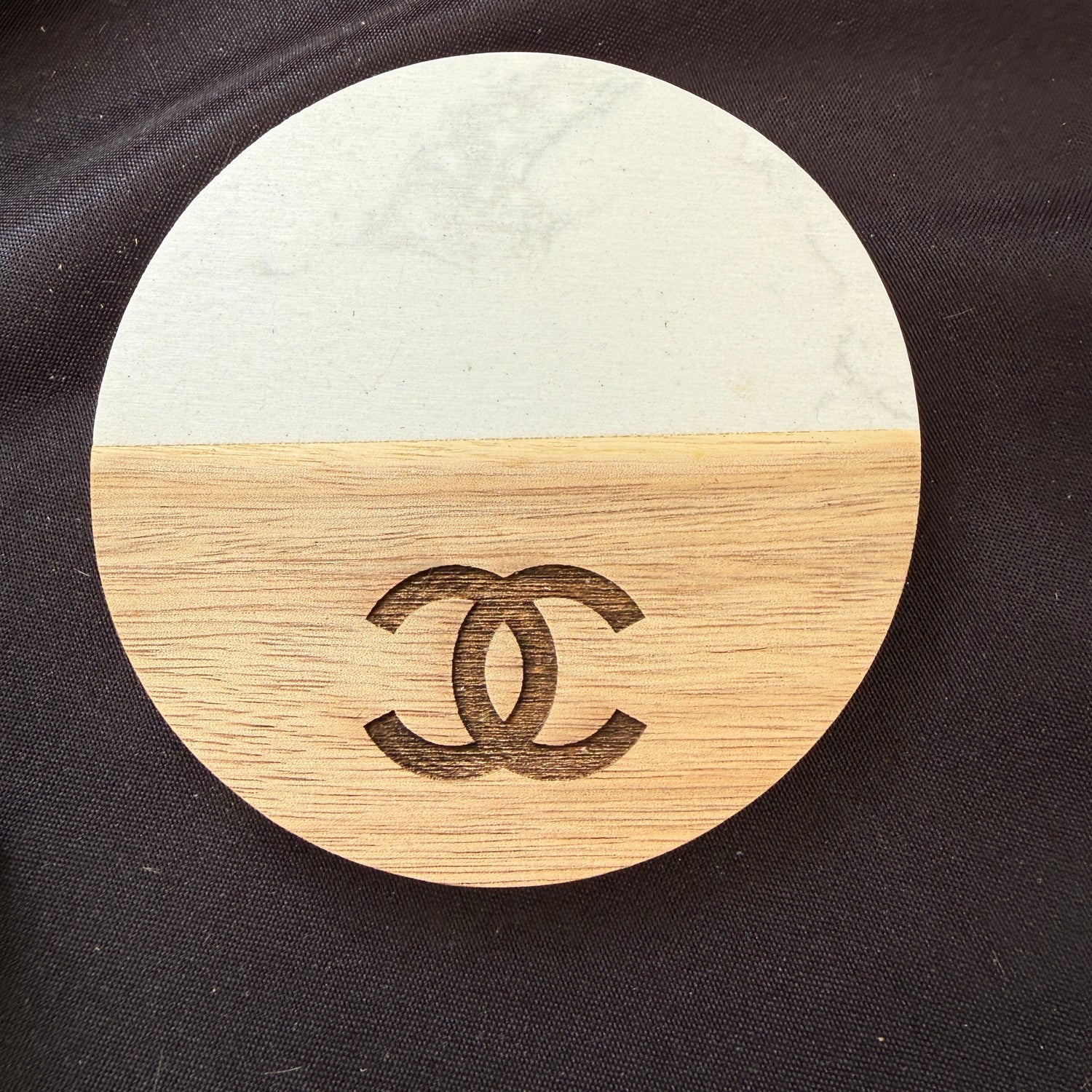 Marble/Acacia Wood Coasters (Set of 2)