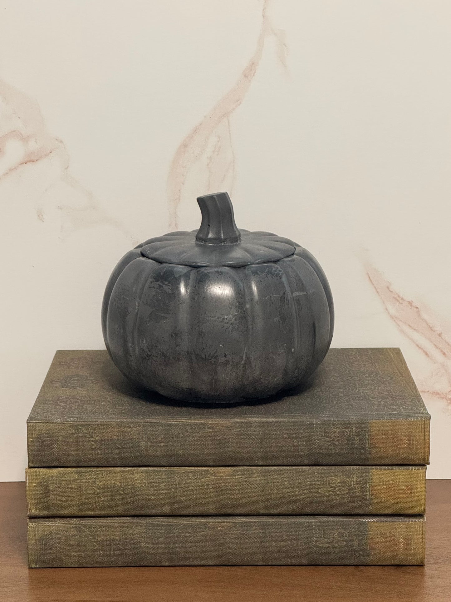 Concrete Pumpkin Candle