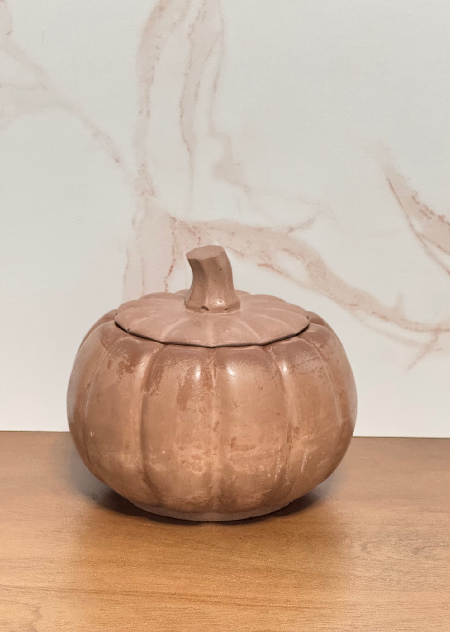 Concrete Pumpkin Candle