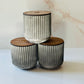 9.5 oz- Ribbed Candle - Smoke