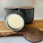 9.5 oz- Ribbed Candle - Smoke