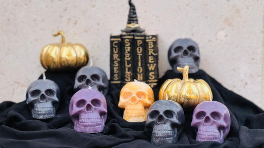 Skull pillar candle